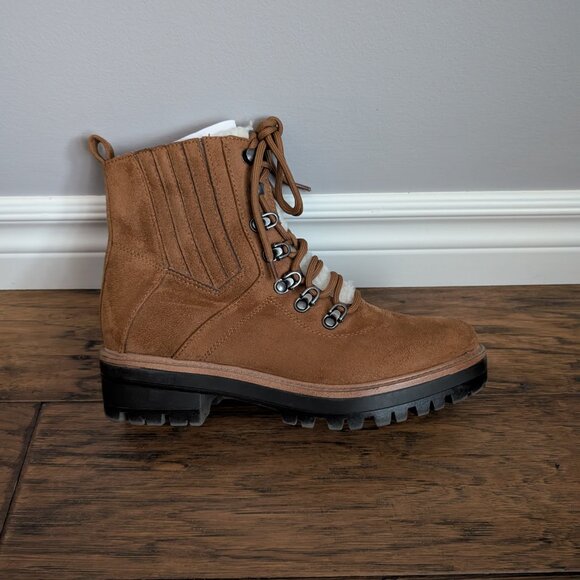 American Eagle Sherpa Lug boots camel tan size 7.5 - Picture 7 of 16